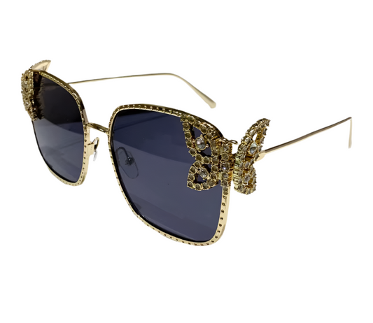 Rhinestone Butterfly detail square shaped frame