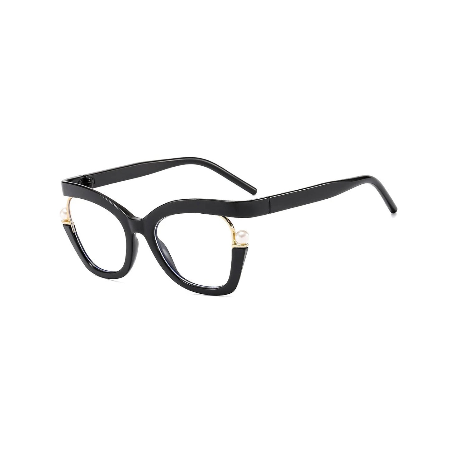 MS002 irregular frame anti blue light women eye wear with pearl