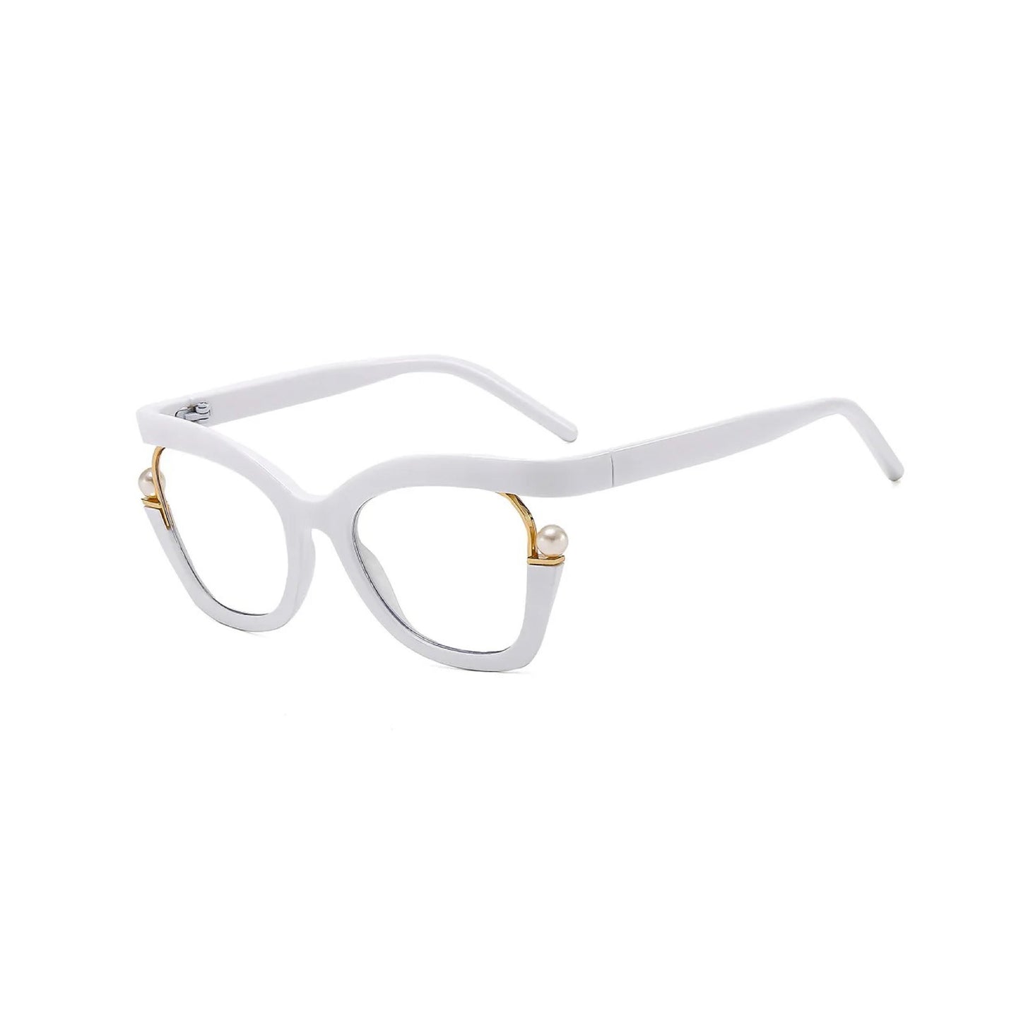 MS002 irregular frame anti blue light women eye wear with pearl