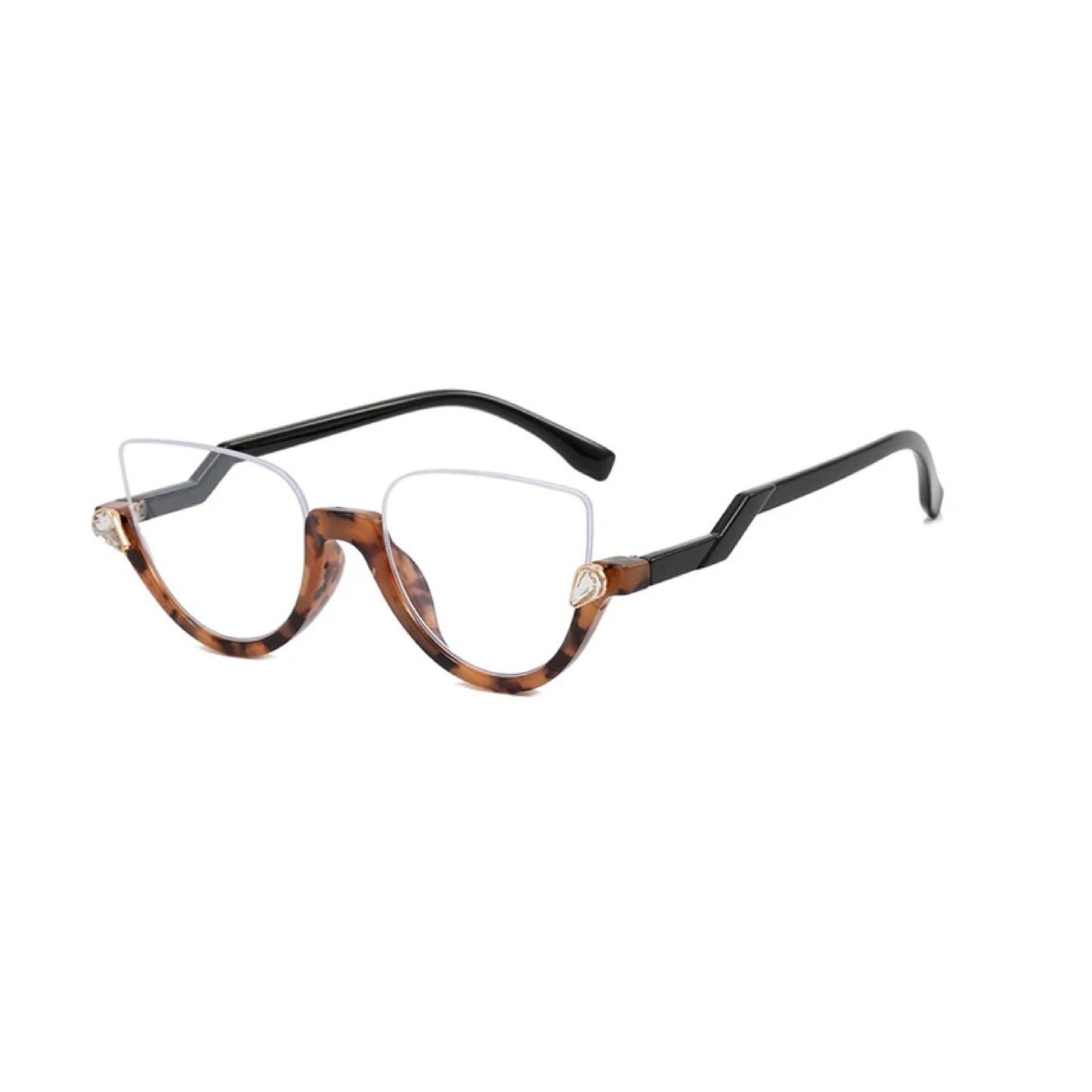 MS001 Stylish anti blue light women half frame optical eyeglasses