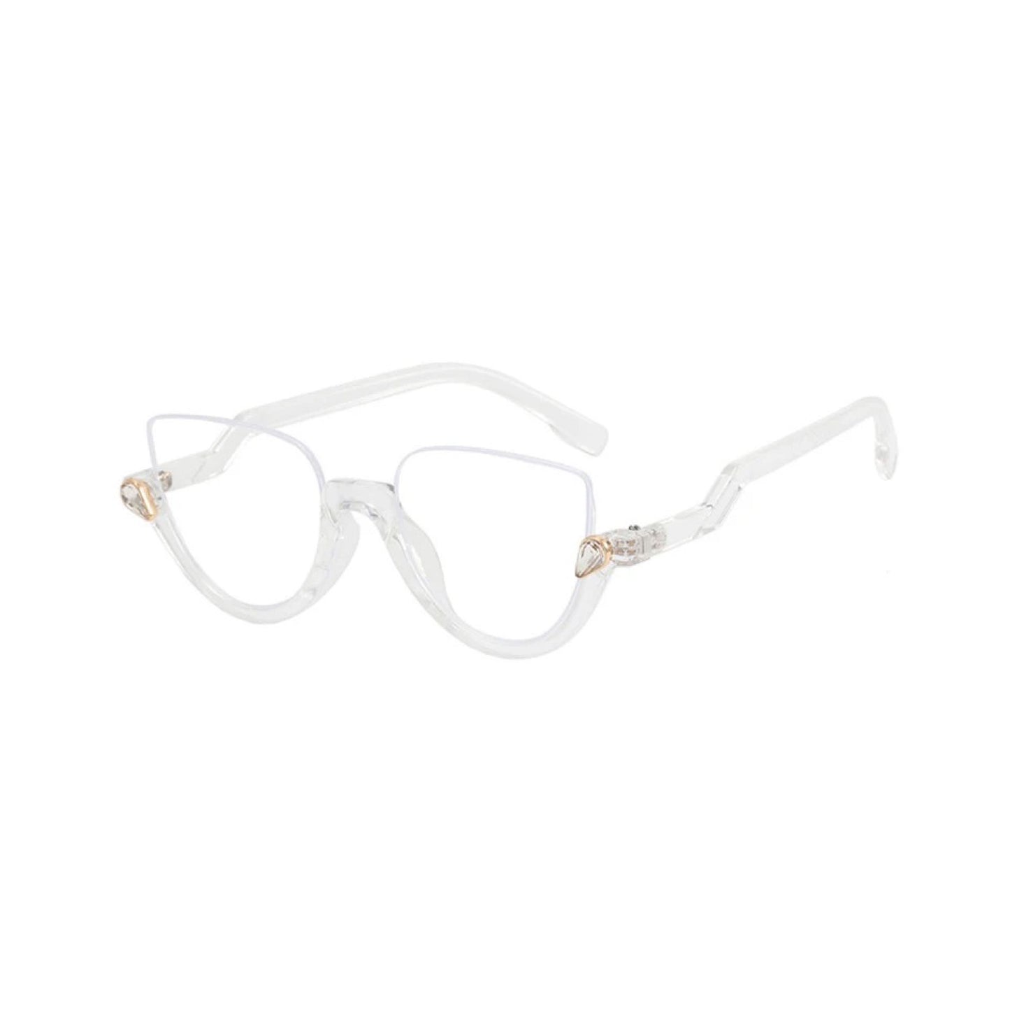 MS001 Stylish anti blue light women half frame optical eyeglasses