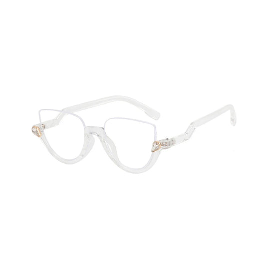 MS001 Stylish anti blue  light women half frame optical eyeglasses