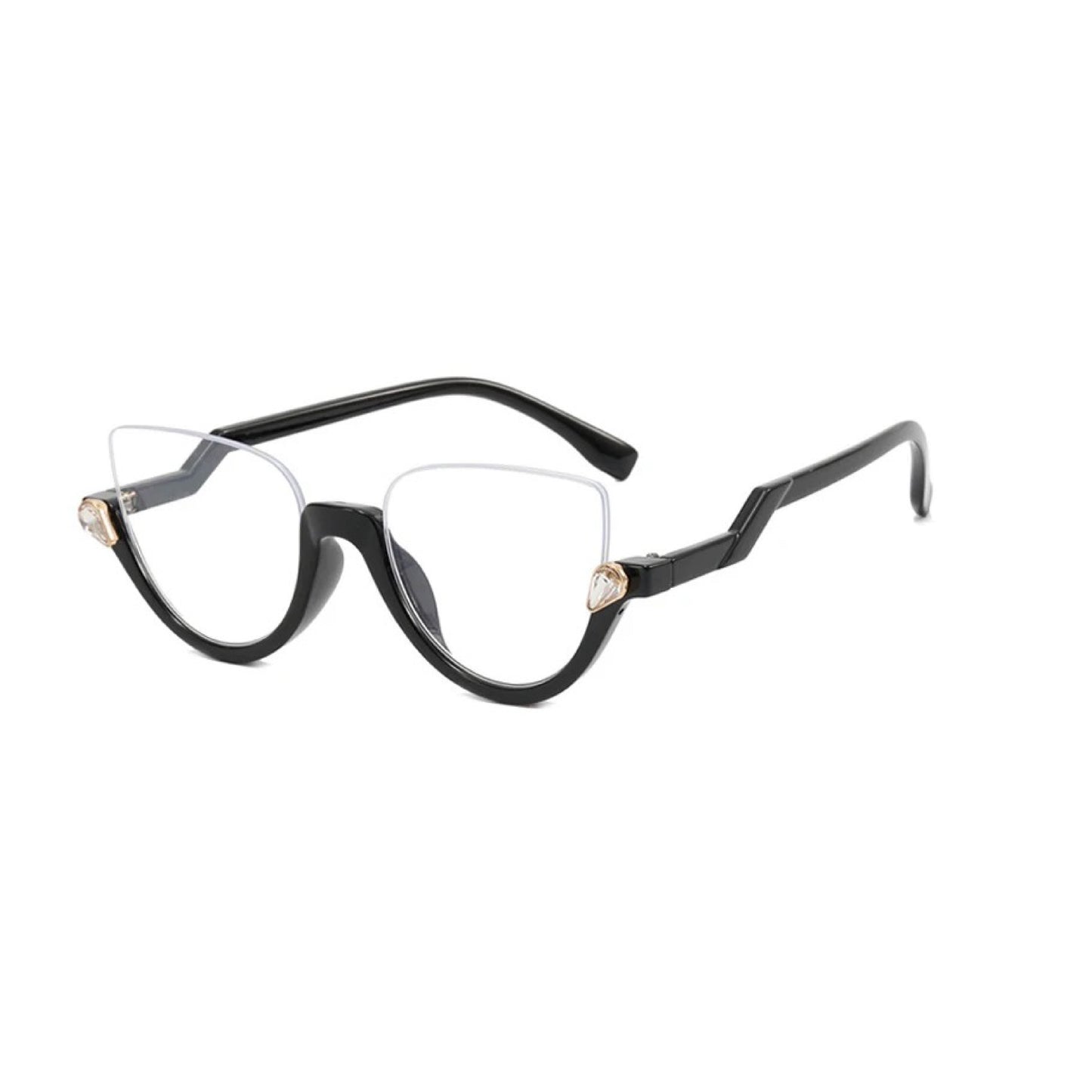 MS001 Stylish anti blue light women half frame optical eyeglasses
