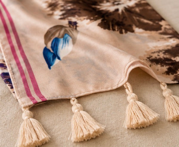 Soft Beige Floral Lightweight Fashion Scarf