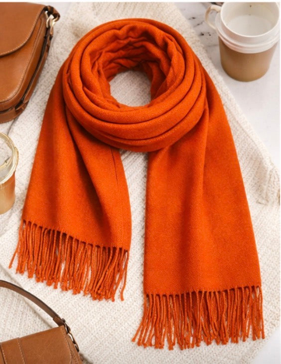 Orange cozy shawls