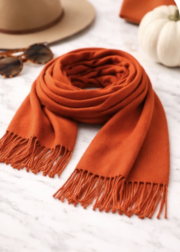 Orange cozy shawls