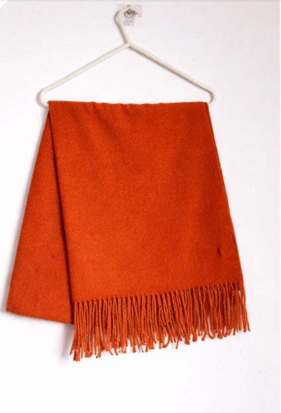 Orange cozy shawls