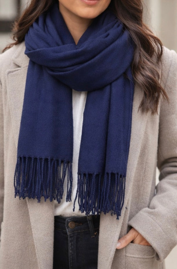Classic Navy Soft-Touch Scarf