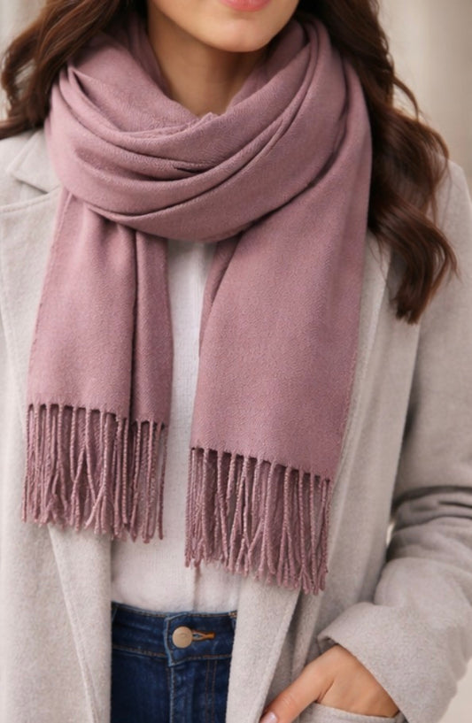 Blush Harmony Fringe Scarf