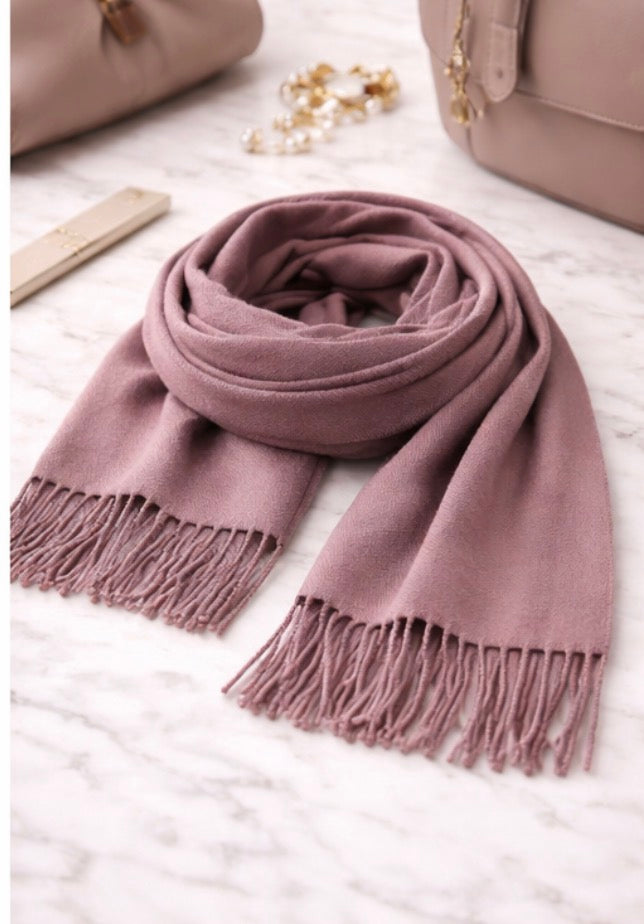 Blush Harmony Fringe Scarf